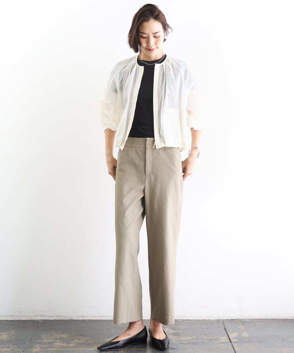 FMKGD07120 MICHEL KLEIN(ミッシェルクラン) [遮熱効果素材]クリーンシルエットTシャツ ブラック