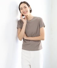 FMKGD07120 MICHEL KLEIN(ミッシェルクラン) [遮熱効果素材]クリーンシルエットTシャツ ブラック
