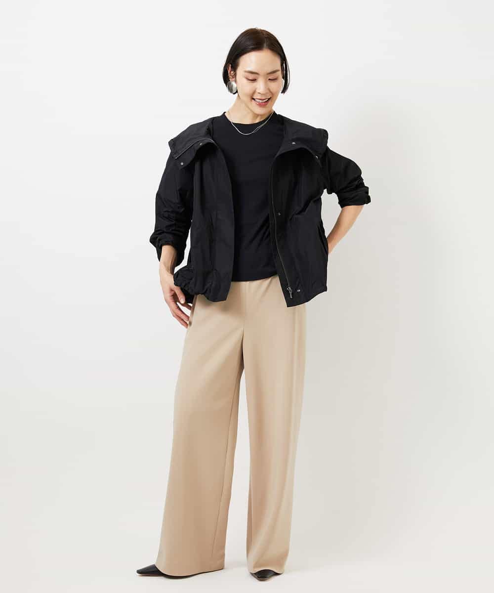 FMKGD07120 MICHEL KLEIN(ミッシェルクラン) [遮熱効果素材]クリーンシルエットTシャツ ブラック