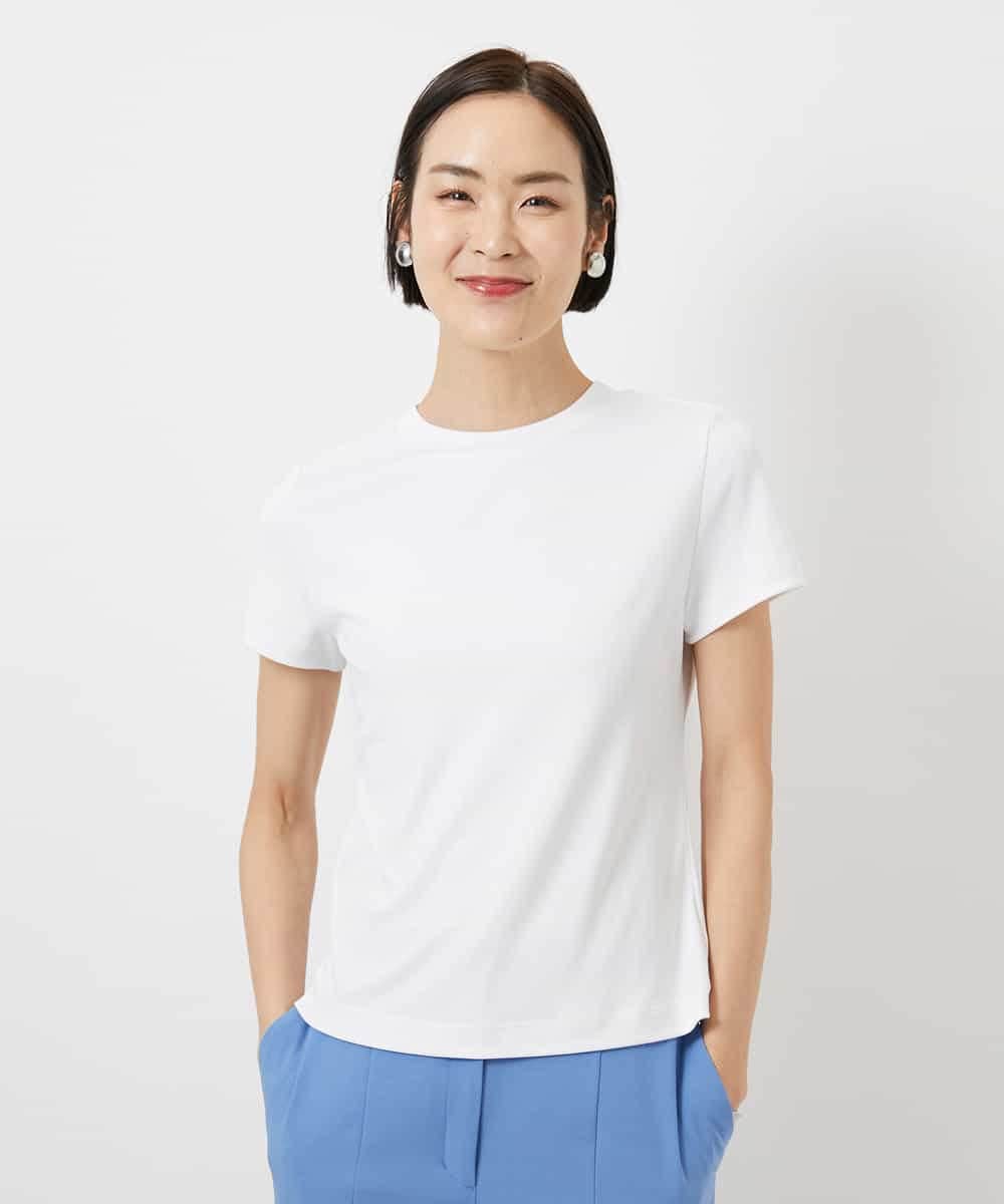FMKGD07120 MICHEL KLEIN(ミッシェルクラン) [遮熱効果素材]クリーンシルエットTシャツ ブラック