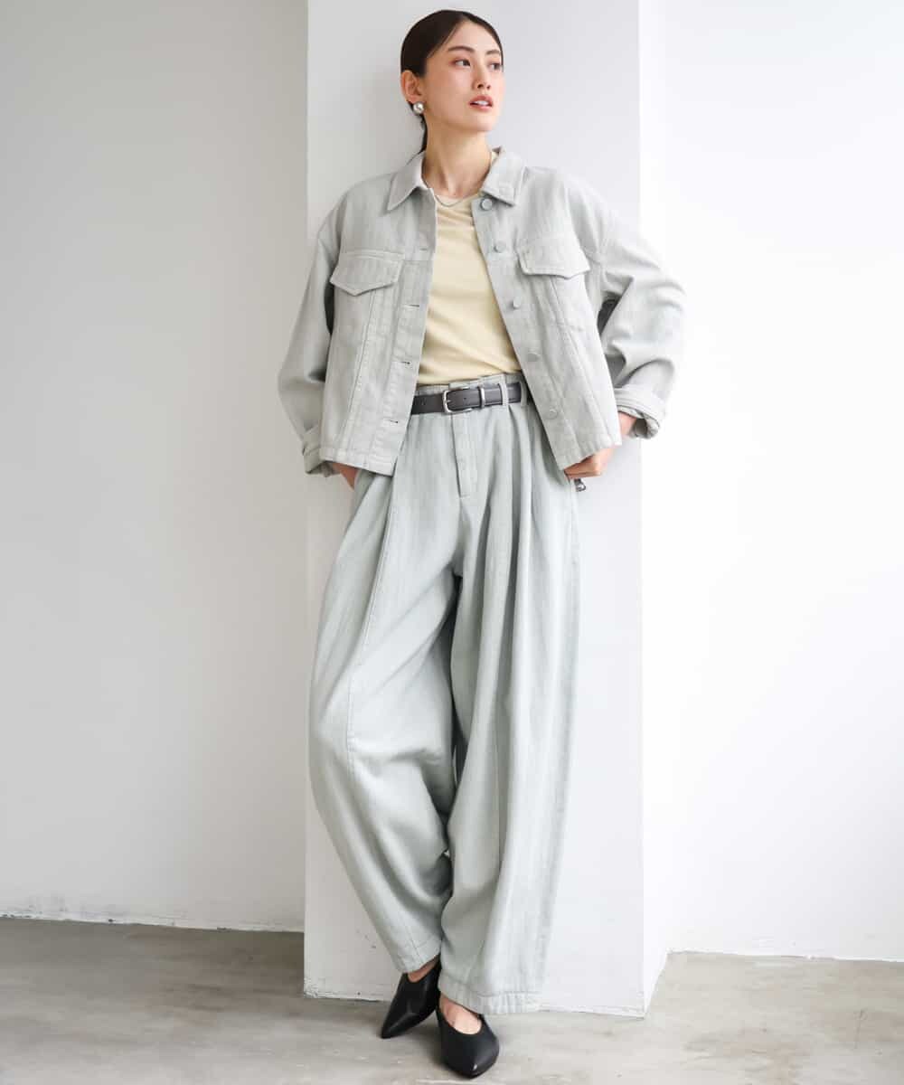 FMKGD11120 MICHEL KLEIN(ミッシェルクラン) シアークルーネック プルオーバー ブルー