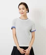 FMKGD11120 MICHEL KLEIN(ミッシェルクラン) シアークルーネック プルオーバー ブルー