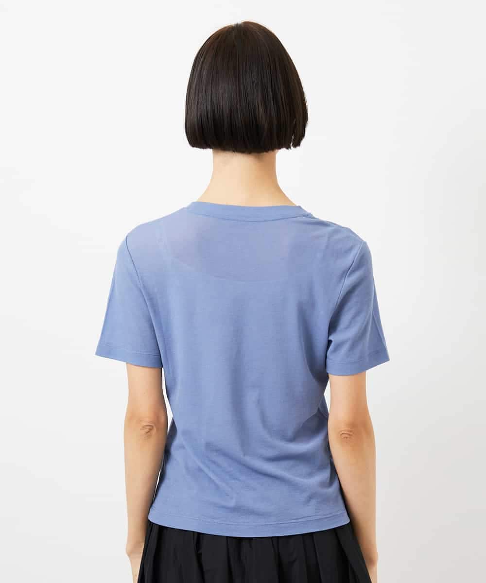 FMKGD11120 MICHEL KLEIN(ミッシェルクラン) シアークルーネック プルオーバー ブルー