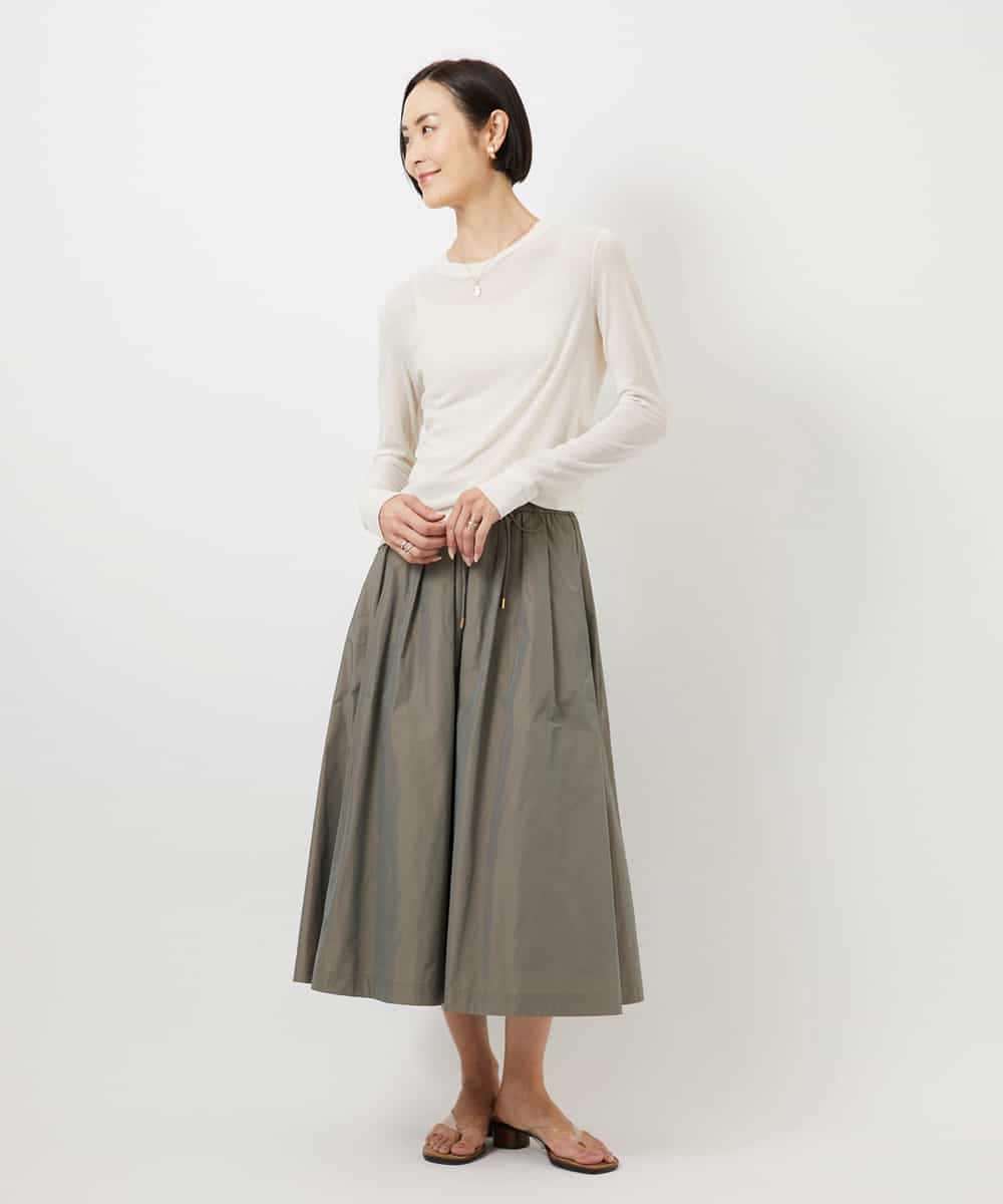 FMKGD12130 MICHEL KLEIN(ミッシェルクラン) シアークルーネック ロングスリーブ プルオーバー ブラック