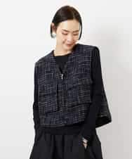 FMKGD12130 MICHEL KLEIN(ミッシェルクラン) シアークルーネック ロングスリーブ プルオーバー ブラック
