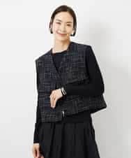 FMKGD12130 MICHEL KLEIN(ミッシェルクラン) シアークルーネック ロングスリーブ プルオーバー ブラック