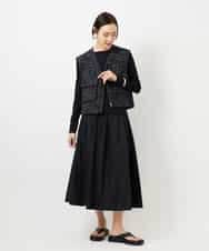 FMKGD12130 MICHEL KLEIN(ミッシェルクラン) シアークルーネック ロングスリーブ プルオーバー ブラック