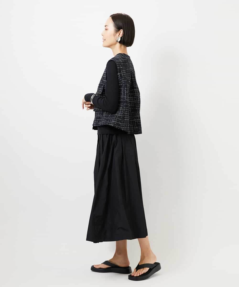 FMKGD12130 MICHEL KLEIN(ミッシェルクラン) シアークルーネック ロングスリーブ プルオーバー ブラック