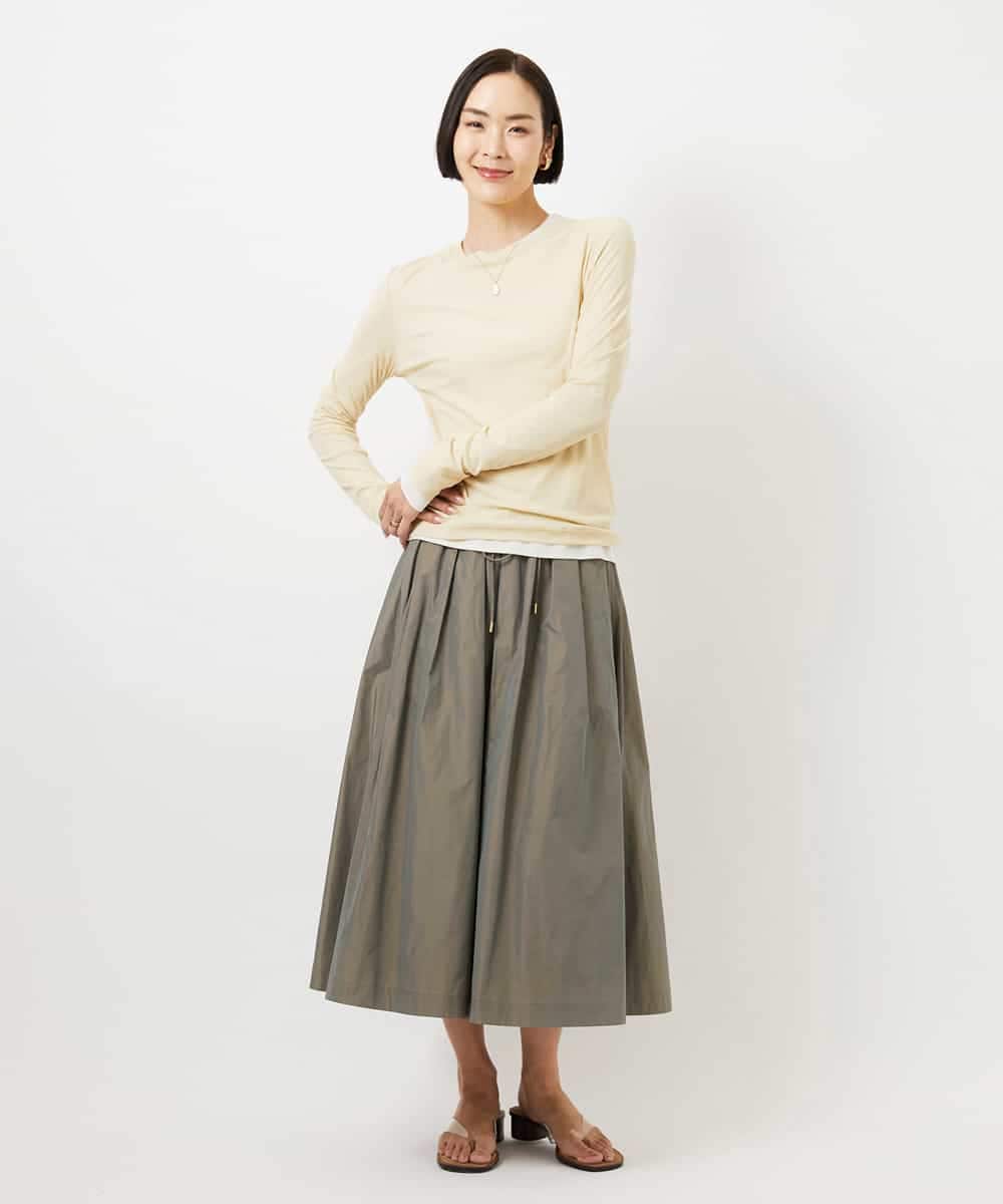 FMKGD12130 MICHEL KLEIN(ミッシェルクラン) シアークルーネック ロングスリーブ プルオーバー ブラック