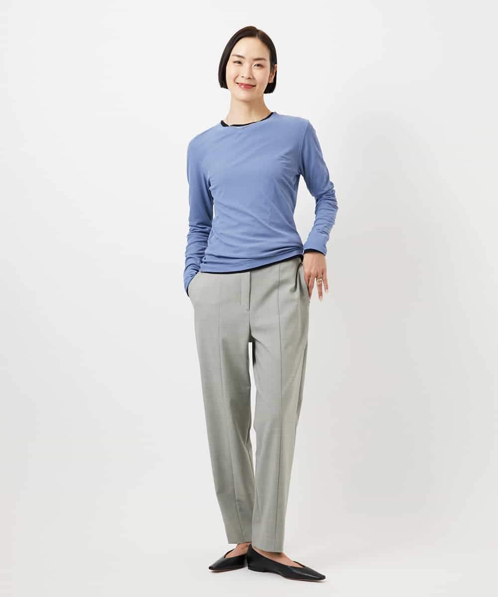 FMKGD12130 MICHEL KLEIN(ミッシェルクラン) シアークルーネック ロングスリーブ プルオーバー ブラック