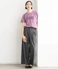 FMKJD20120 MICHEL KLEIN(ミッシェルクラン) フロッキーロゴTシャツ パープル