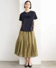 FMKJD20120 MICHEL KLEIN(ミッシェルクラン) フロッキーロゴTシャツ パープル