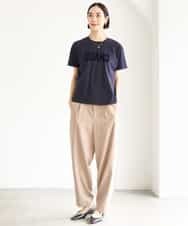 FMKJD20120 MICHEL KLEIN(ミッシェルクラン) フロッキーロゴTシャツ パープル