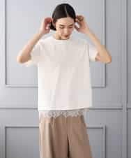 FMKJD20120 MICHEL KLEIN(ミッシェルクラン) フロッキーロゴTシャツ パープル