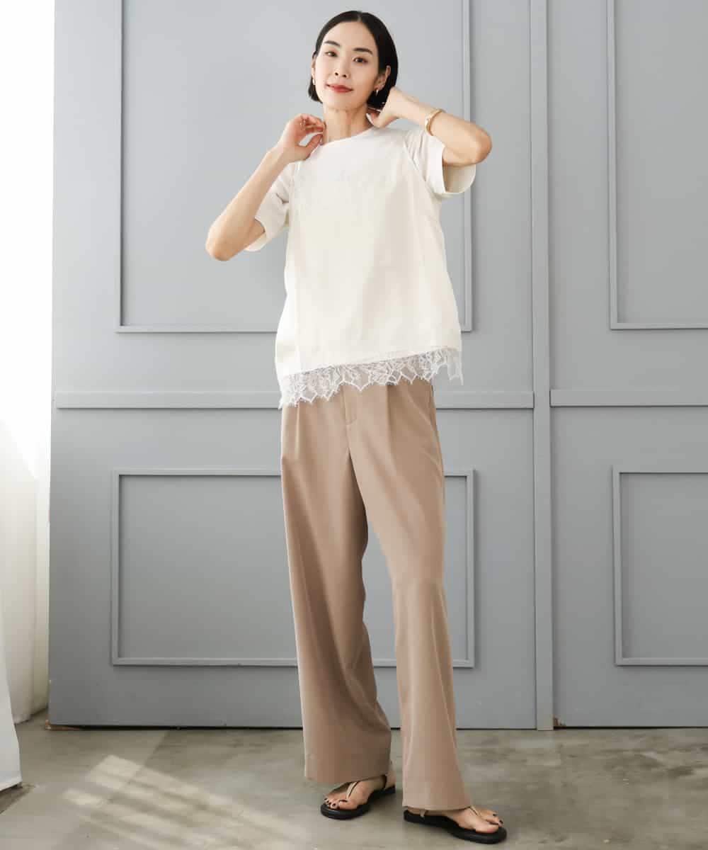 FMKJD20120 MICHEL KLEIN(ミッシェルクラン) フロッキーロゴTシャツ パープル