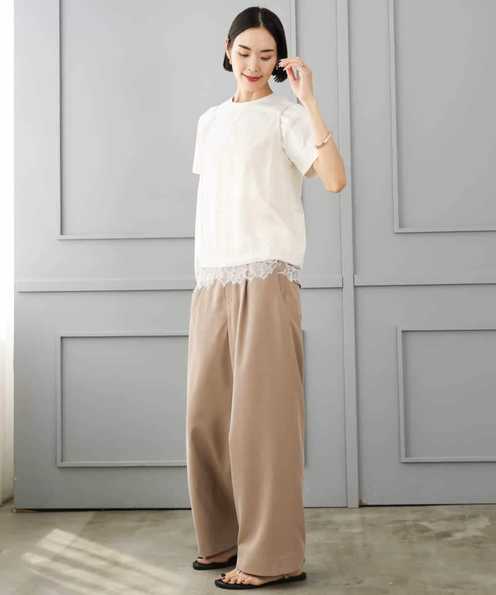FMKJD20120 MICHEL KLEIN(ミッシェルクラン) フロッキーロゴTシャツ パープル
