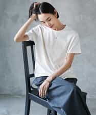FMKJD20120 MICHEL KLEIN(ミッシェルクラン) フロッキーロゴTシャツ パープル