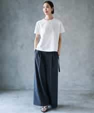 FMKJD20120 MICHEL KLEIN(ミッシェルクラン) フロッキーロゴTシャツ パープル