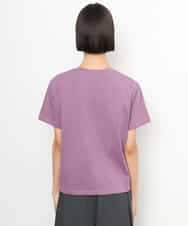 FMKJD20120 MICHEL KLEIN(ミッシェルクラン) フロッキーロゴTシャツ パープル