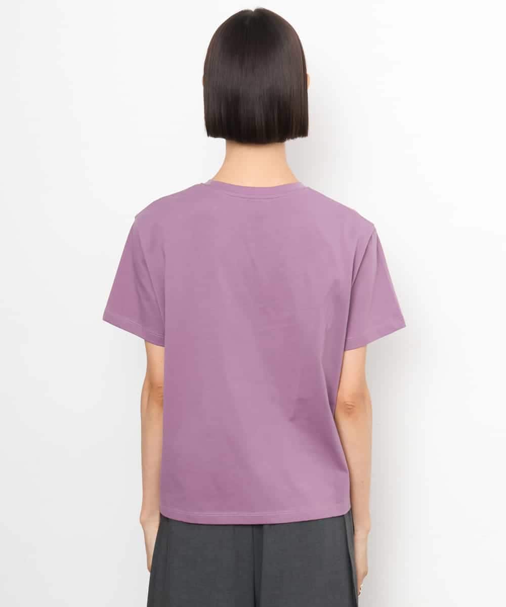 FMKJD20120 MICHEL KLEIN(ミッシェルクラン) フロッキーロゴTシャツ パープル