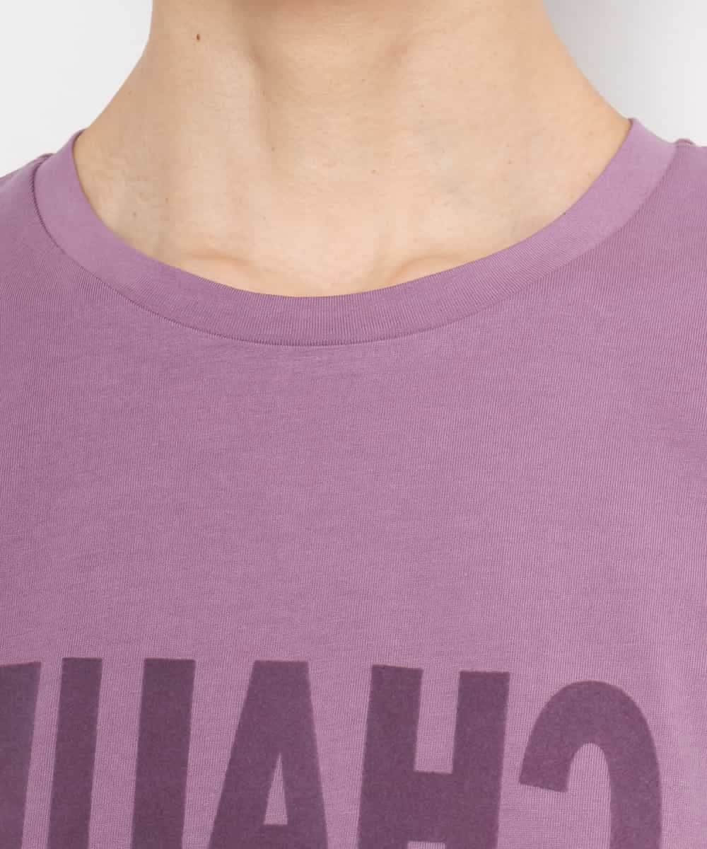 FMKJD20120 MICHEL KLEIN(ミッシェルクラン) フロッキーロゴTシャツ パープル