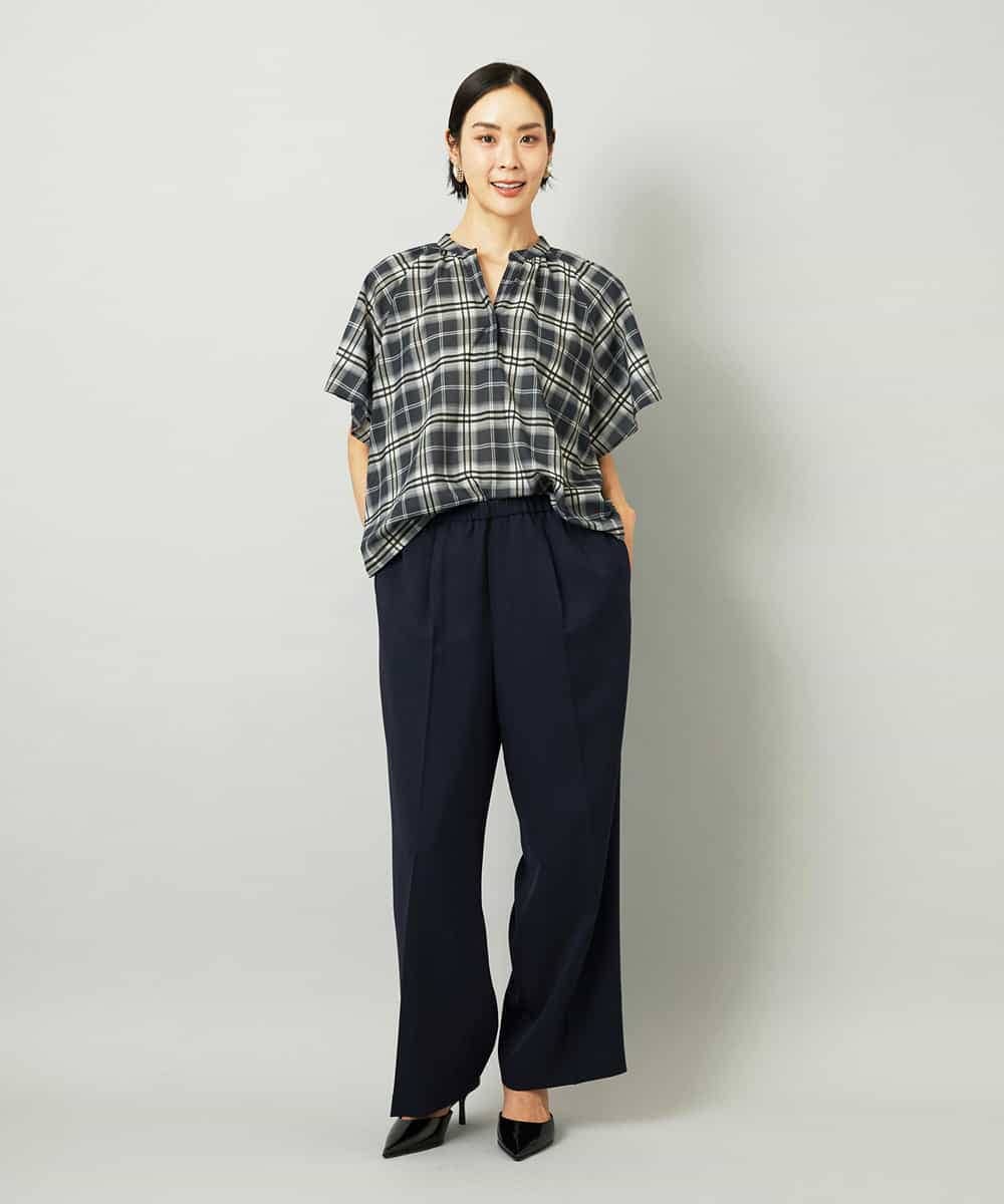 FMLAD10230 MICHEL KLEIN(ミッシェルクラン) コージーワイドパンツ ネイビー