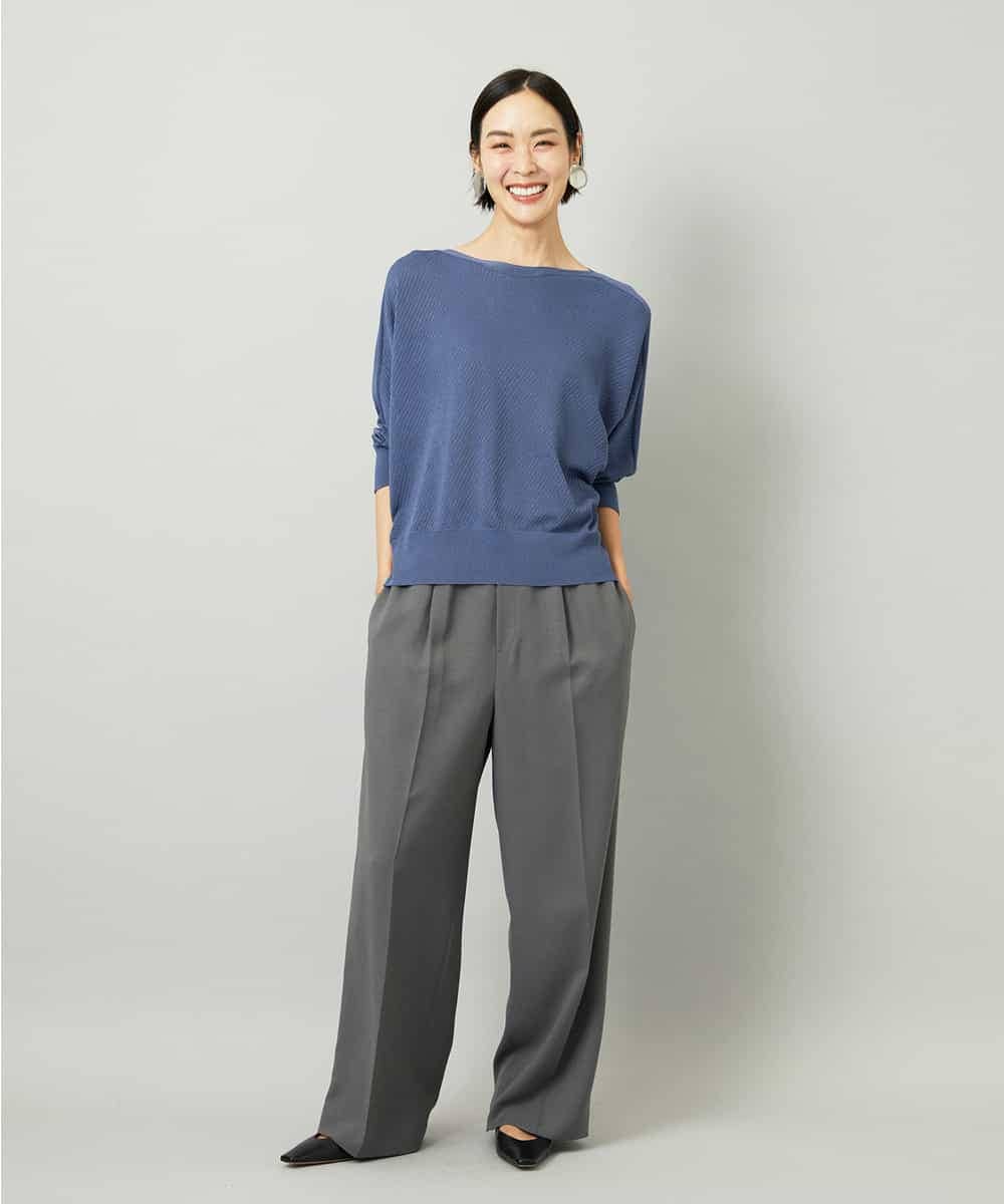 FMLAD10230 MICHEL KLEIN(ミッシェルクラン) コージーワイドパンツ ネイビー