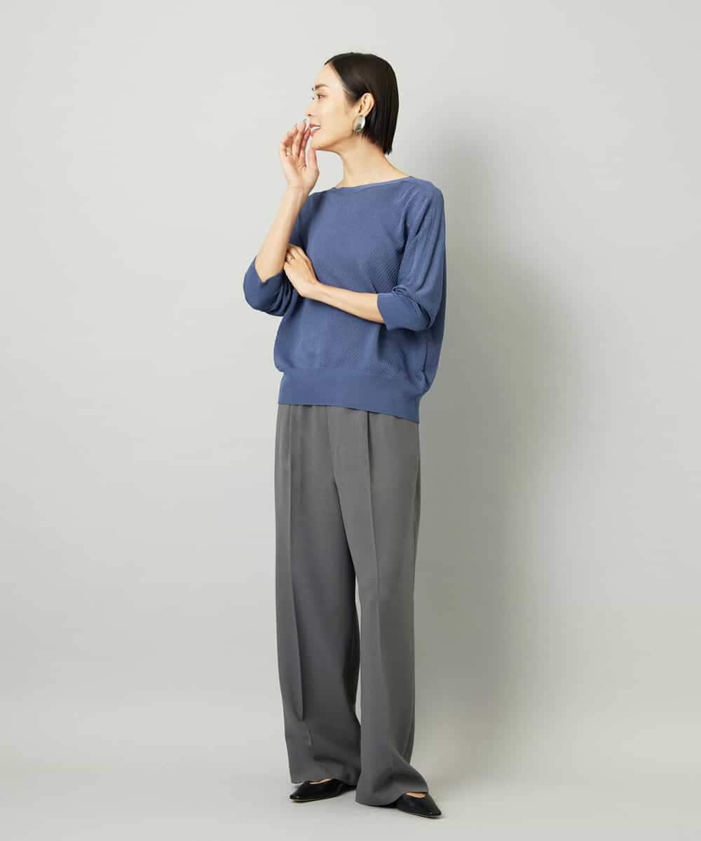 FMLAD10230 MICHEL KLEIN(ミッシェルクラン) コージーワイドパンツ ネイビー