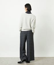 FMLAD13260 MICHEL KLEIN(ミッシェルクラン) 2WAYストレッチチェックワイドパンツ ライトグレー