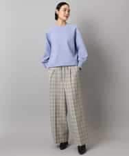 FMLAD13260 MICHEL KLEIN(ミッシェルクラン) 2WAYストレッチチェックワイドパンツ ライトグレー