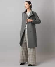 FMLAD13260 MICHEL KLEIN(ミッシェルクラン) 2WAYストレッチチェックワイドパンツ ライトグレー