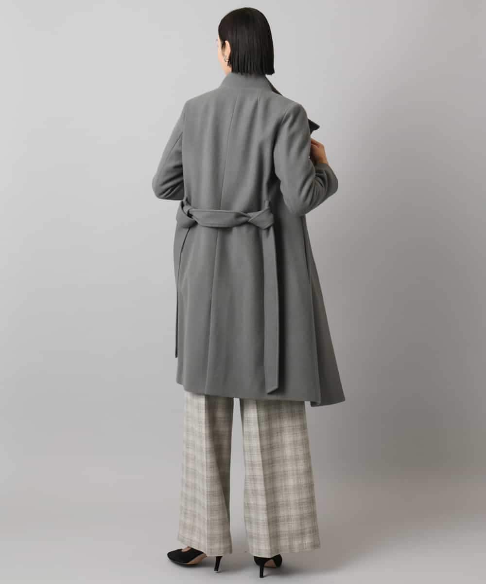 FMLAD13260 MICHEL KLEIN(ミッシェルクラン) 2WAYストレッチチェックワイドパンツ ライトグレー