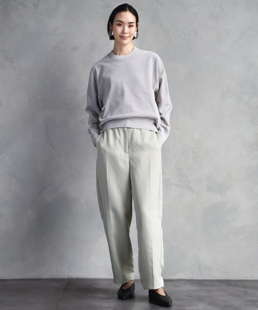 FMLAD18230 MICHEL KLEIN(ミッシェルクラン) バレルパンツ グリーン