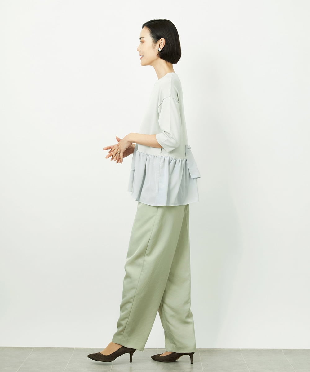 FMLAD18230 MICHEL KLEIN(ミッシェルクラン) バレルパンツ グリーン