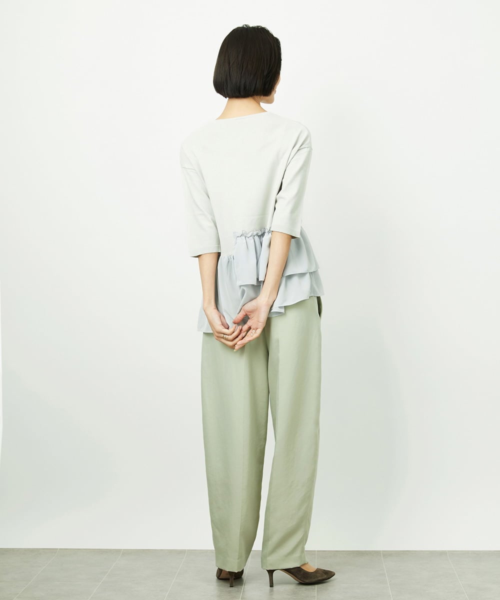 FMLAD18230 MICHEL KLEIN(ミッシェルクラン) バレルパンツ グリーン