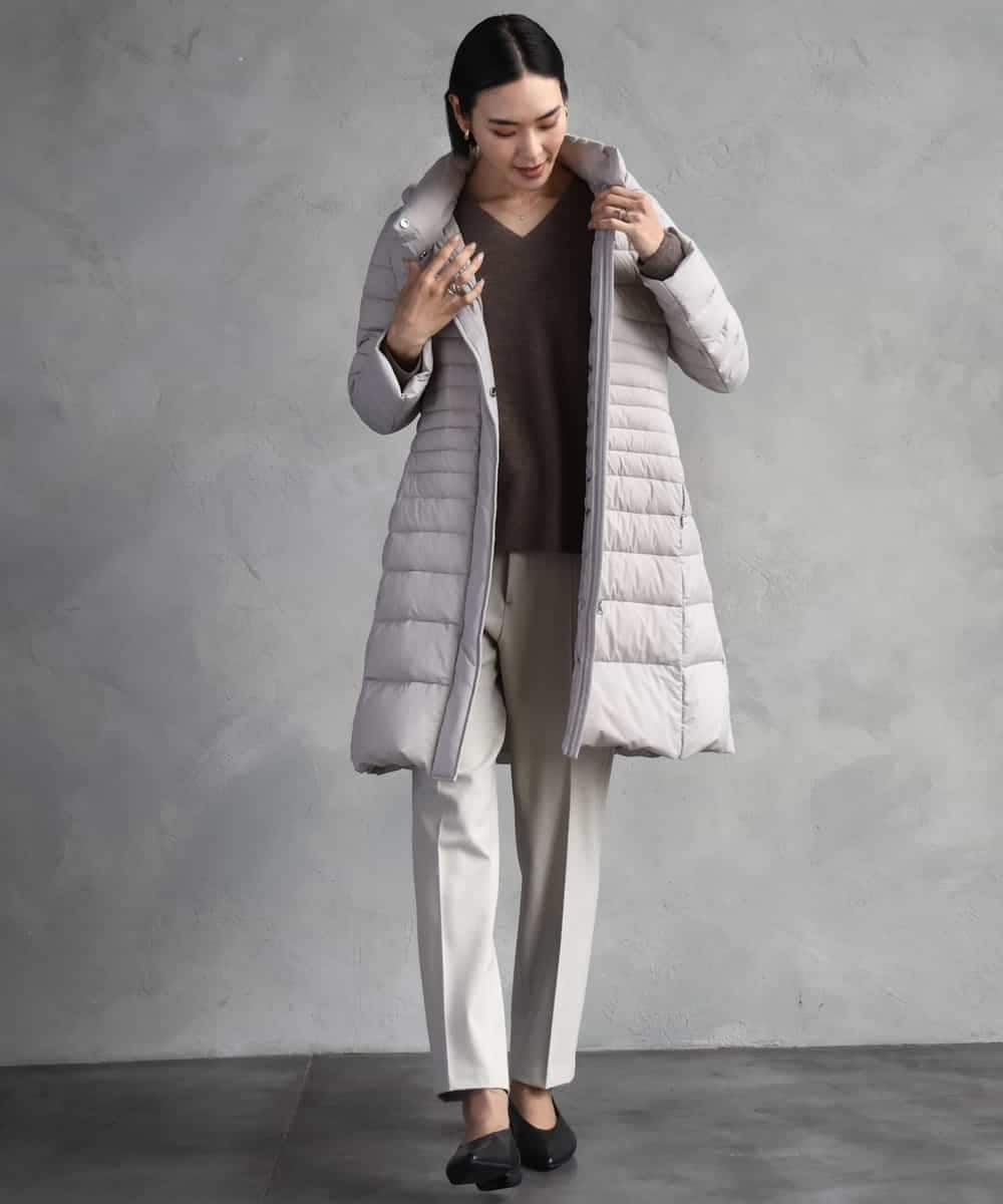 FMLAD31200 MICHEL KLEIN(ミッシェルクラン) ［定番素材］裏起毛ストレッチテーパードパンツ(機能素材) ベージュ