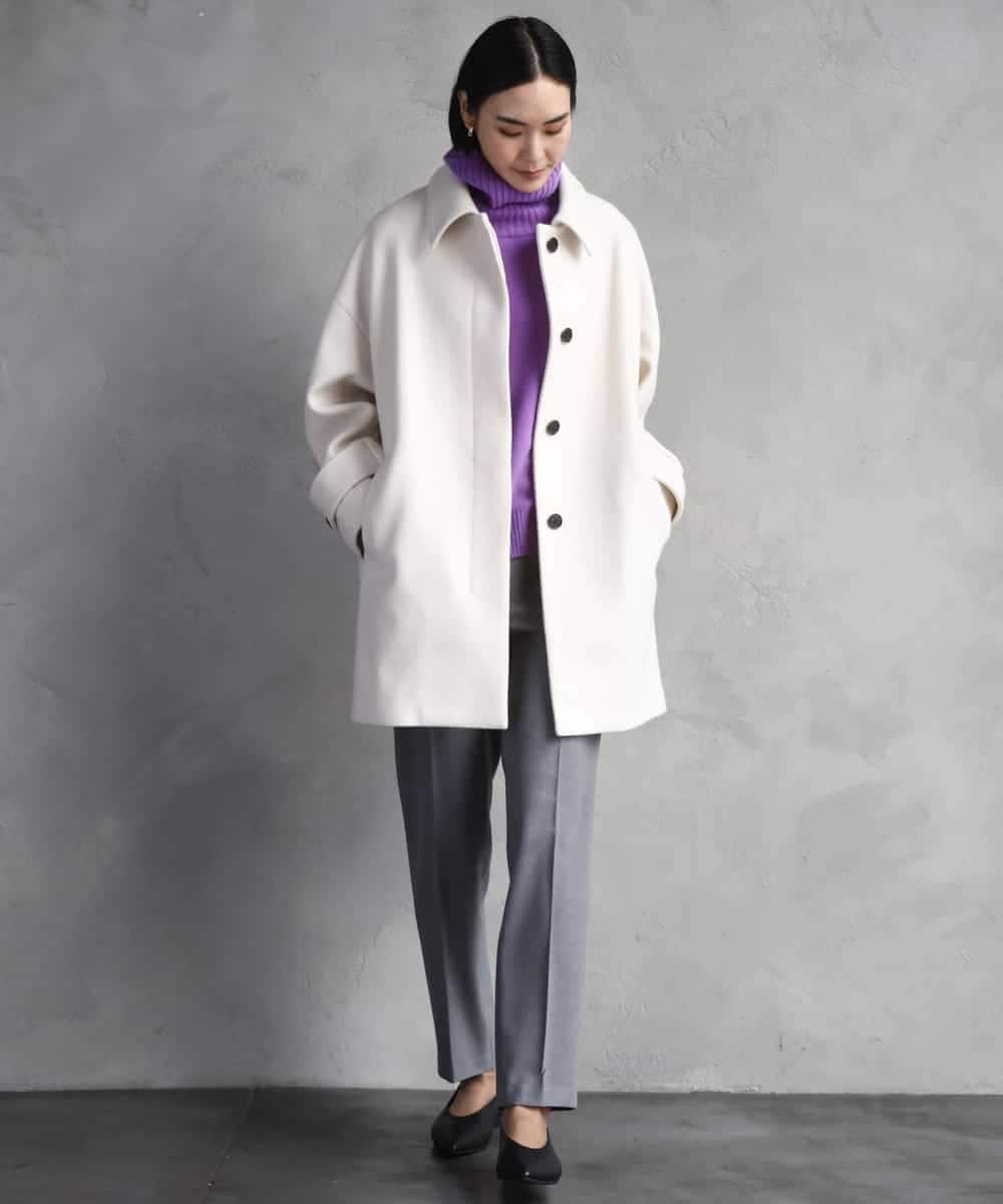FMLAD31200 MICHEL KLEIN(ミッシェルクラン) ［定番素材］裏起毛ストレッチテーパードパンツ(機能素材) ベージュ