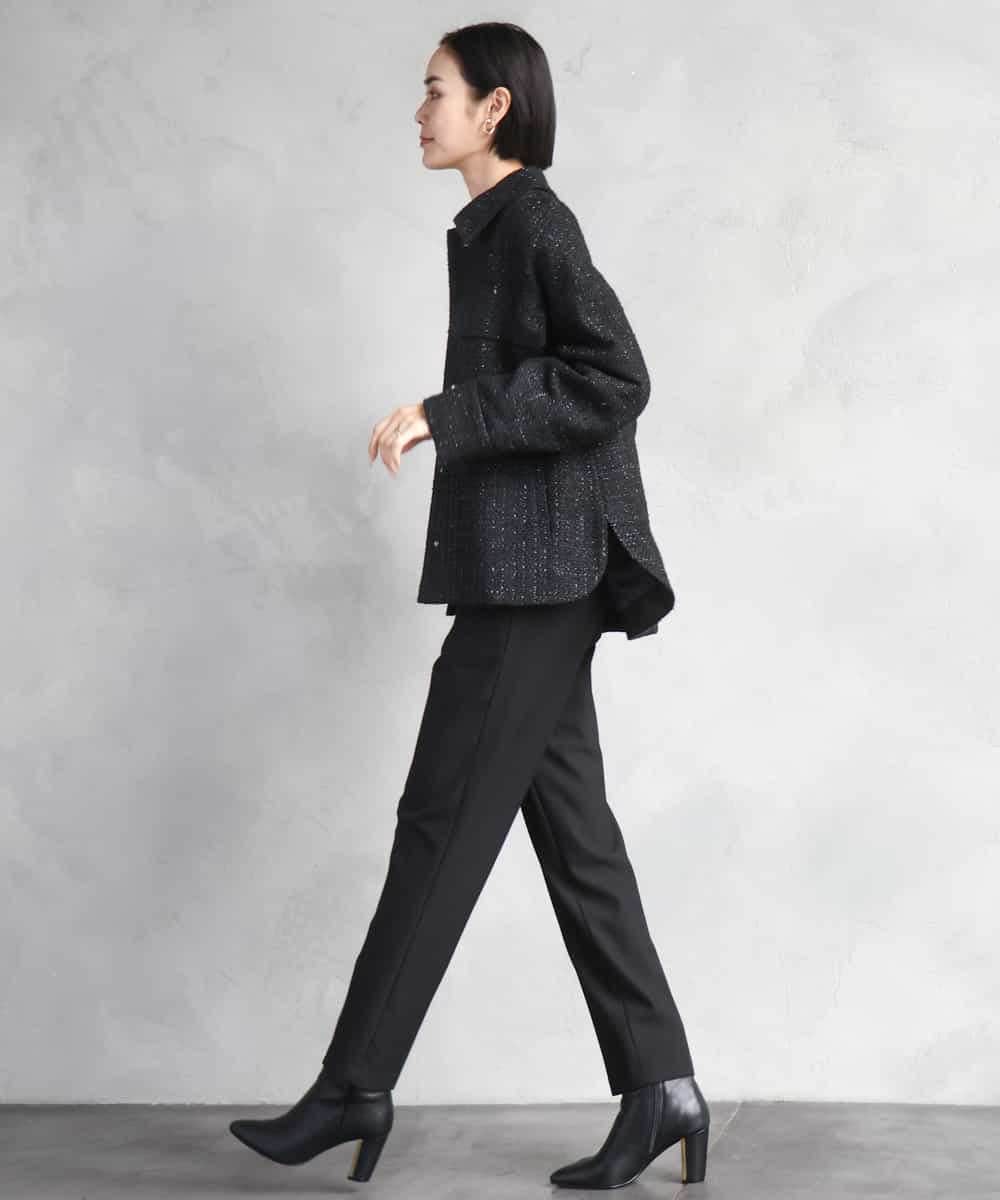 FMLAD31200 MICHEL KLEIN(ミッシェルクラン) ［定番素材］裏起毛ストレッチテーパードパンツ(機能素材) ベージュ