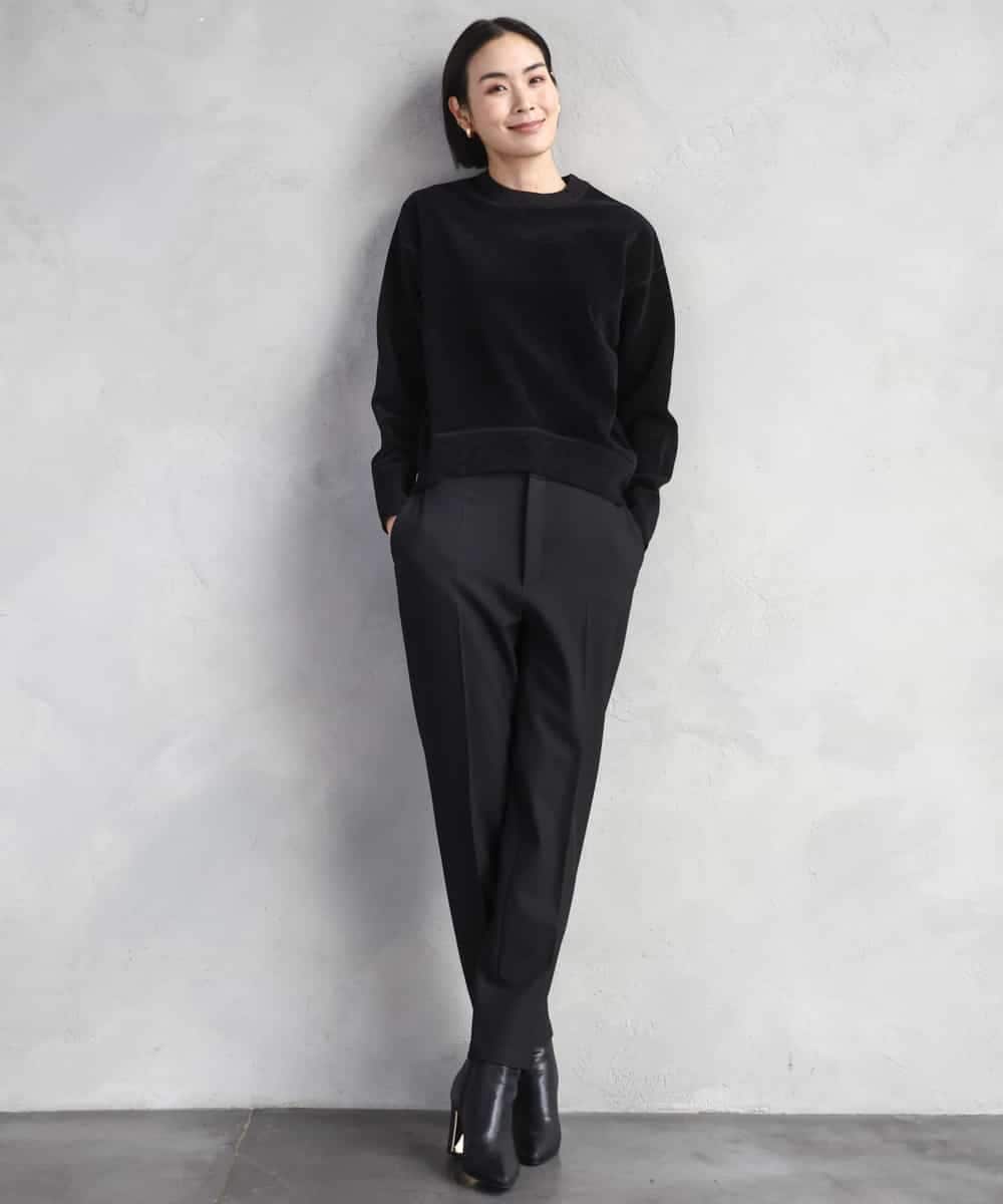 FMLAD31200 MICHEL KLEIN(ミッシェルクラン) ［定番素材］裏起毛ストレッチテーパードパンツ(機能素材) ベージュ