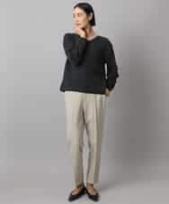 FMLAD31200 MICHEL KLEIN(ミッシェルクラン) ［定番素材］裏起毛ストレッチテーパードパンツ(機能素材) ベージュ