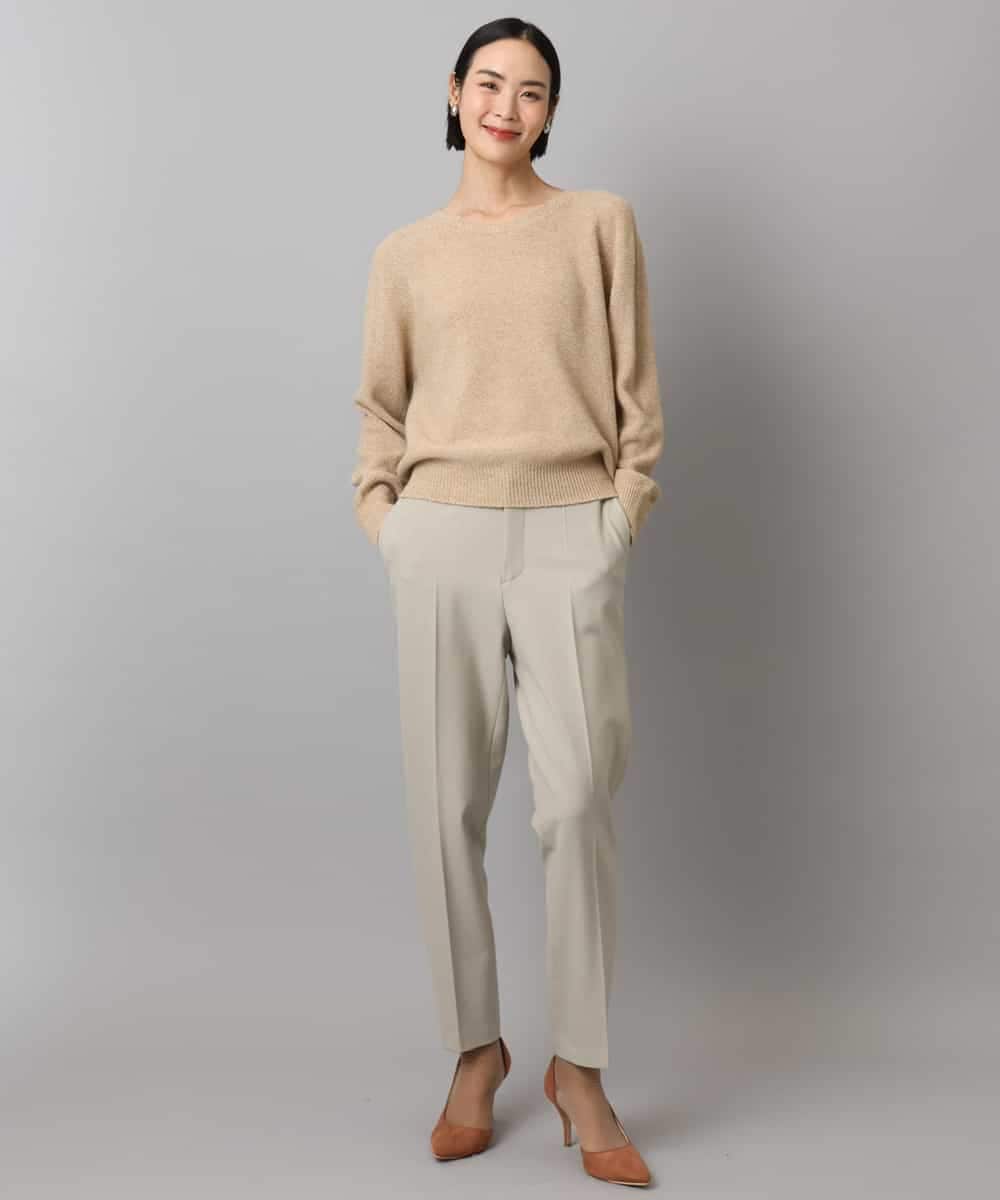 FMLAD31200 MICHEL KLEIN(ミッシェルクラン) ［定番素材］裏起毛ストレッチテーパードパンツ(機能素材) ベージュ