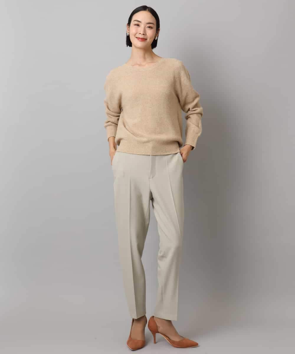 FMLAD31200 MICHEL KLEIN(ミッシェルクラン) ［定番素材］裏起毛ストレッチテーパードパンツ(機能素材) ベージュ