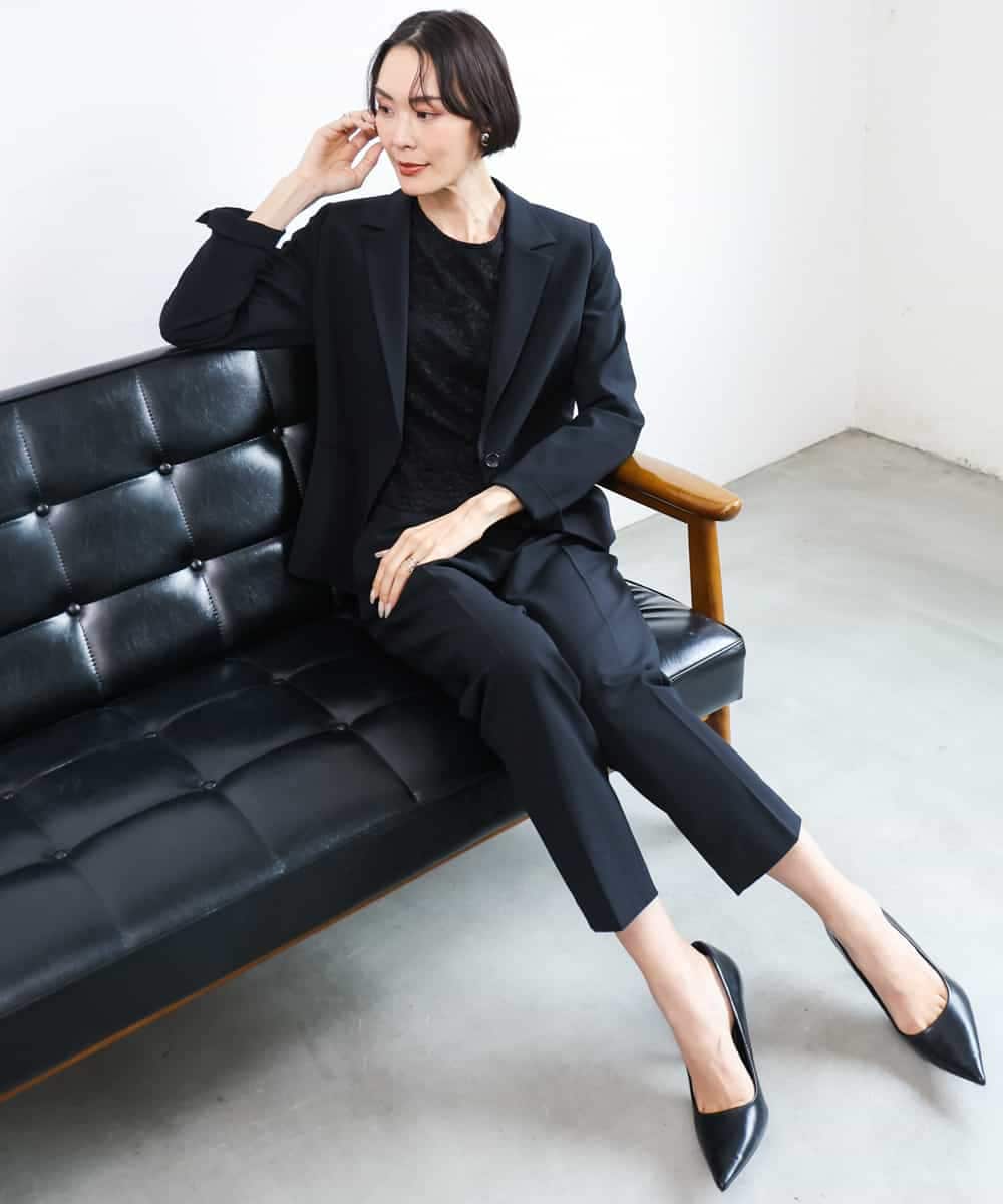 FMLAG03260 MICHEL KLEIN(ミッシェルクラン) [セットアップ対応]ストレッチテーパードパンツ グレー