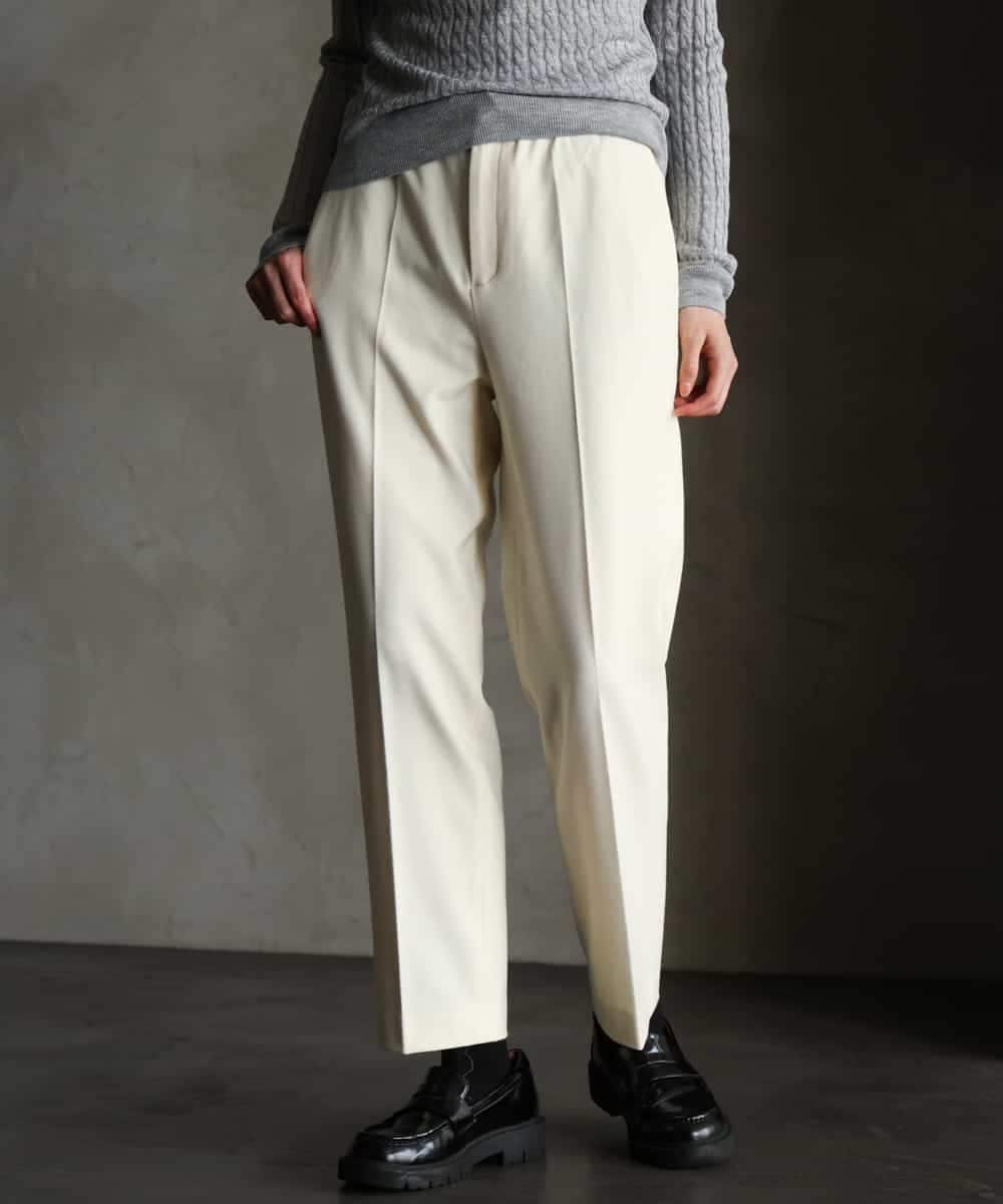 FMLAG50260 MICHEL KLEIN(ミッシェルクラン) 両面起毛テーパードパンツ アイボリー