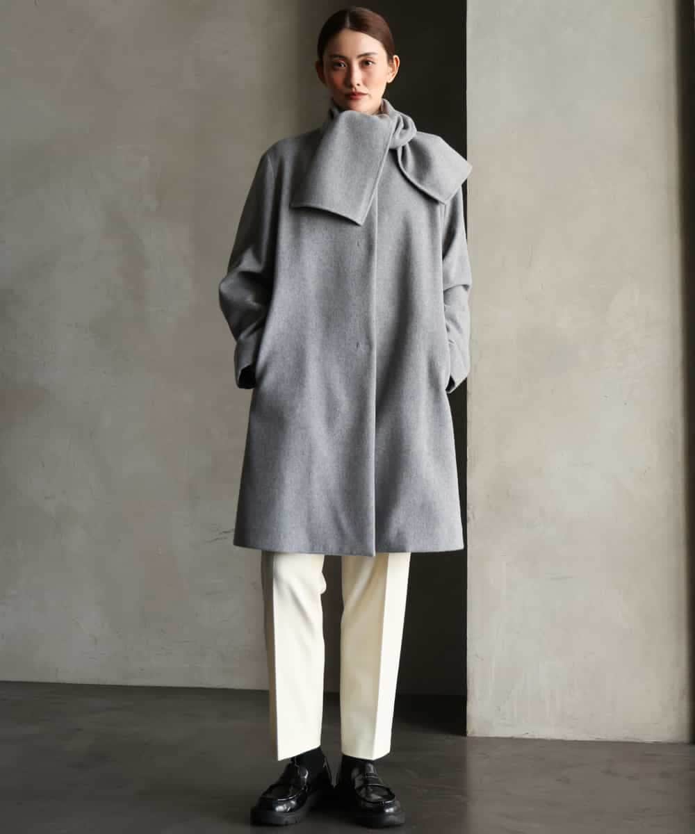 FMLAG50260 MICHEL KLEIN(ミッシェルクラン) 両面起毛テーパードパンツ ダークグレー