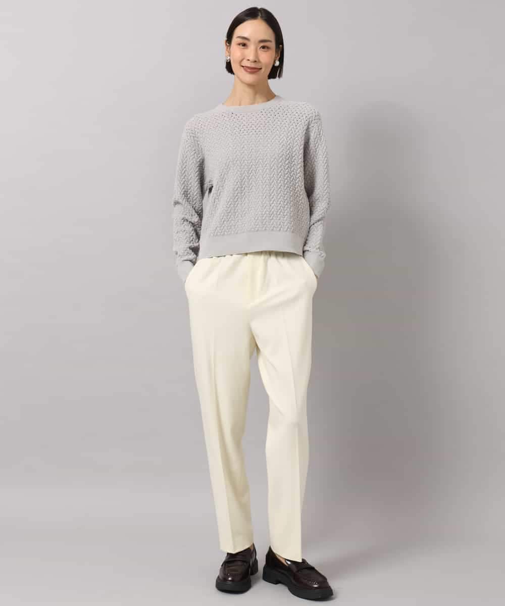 FMLAG50260 MICHEL KLEIN(ミッシェルクラン) 両面起毛テーパードパンツ ダークグレー