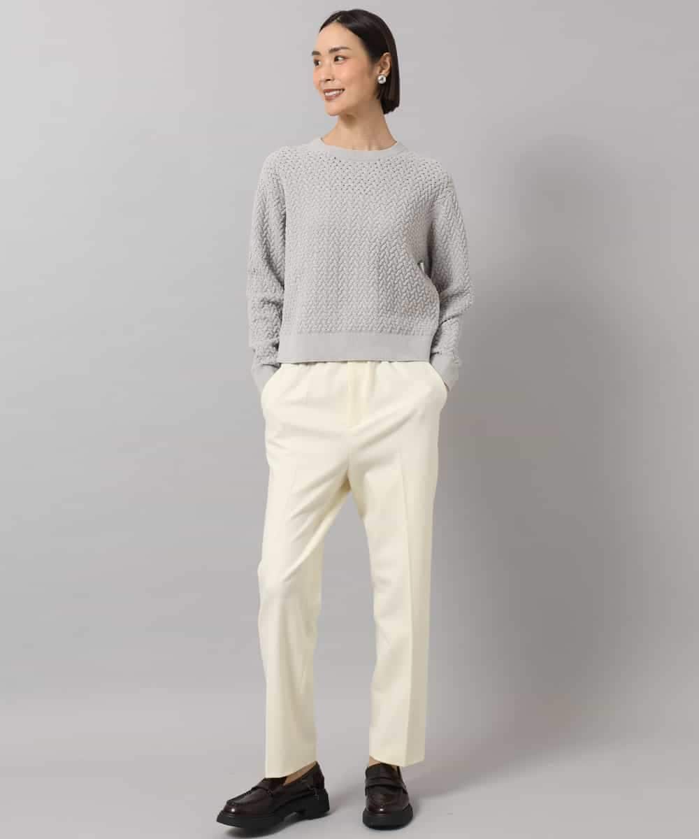 FMLAG50260 MICHEL KLEIN(ミッシェルクラン) 両面起毛テーパードパンツ ダークグレー