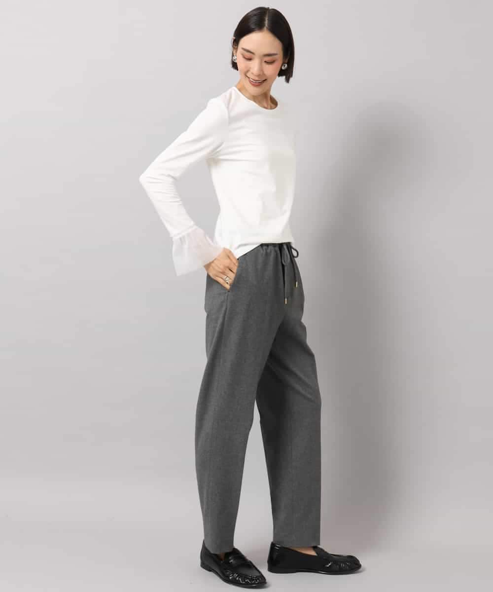 FMLAG50260 MICHEL KLEIN(ミッシェルクラン) 両面起毛テーパードパンツ ダークグレー