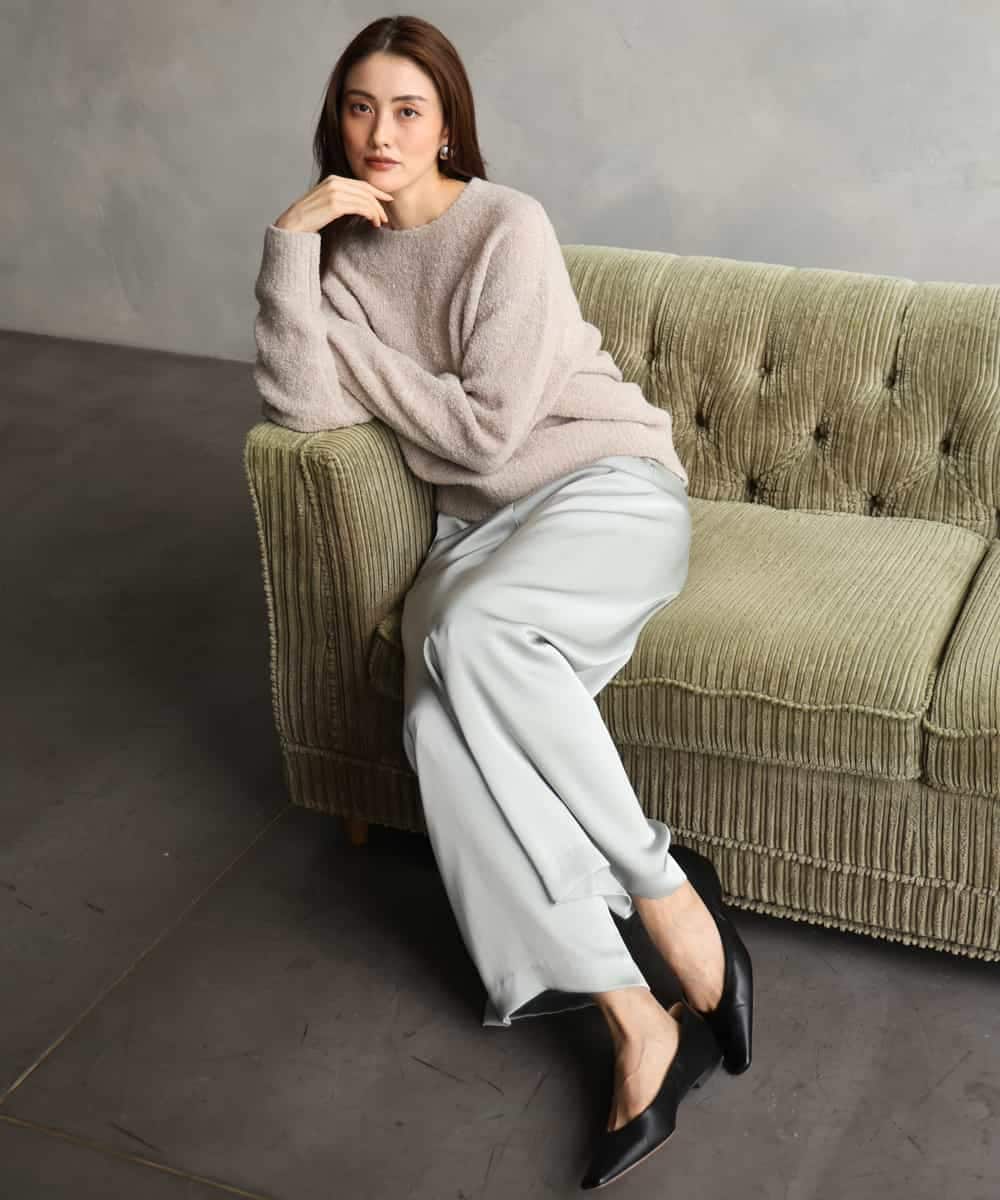 FMLAG52250 MICHEL KLEIN(ミッシェルクラン) サテンワイドパンツ グレー