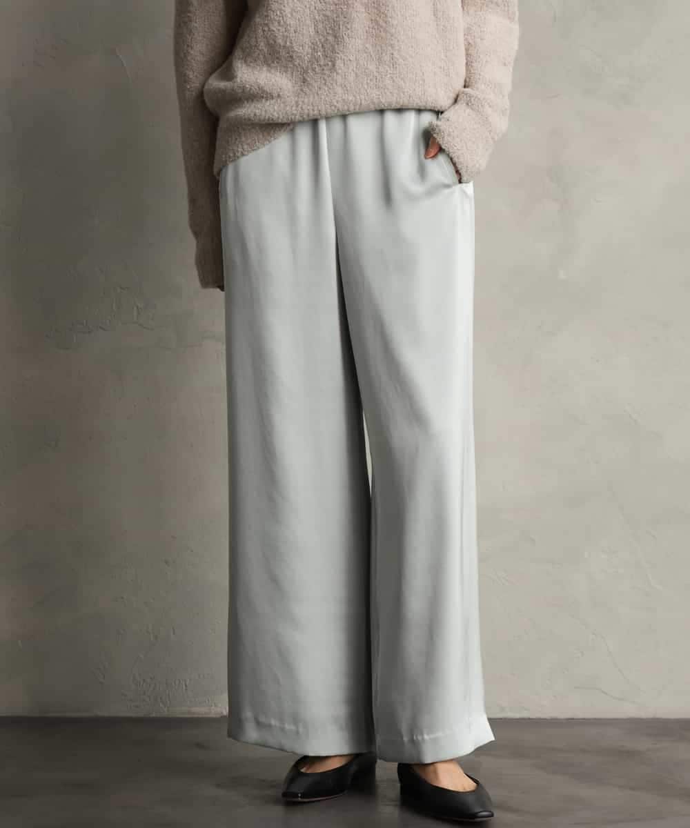 FMLAG52250 MICHEL KLEIN(ミッシェルクラン) サテンワイドパンツ グレー